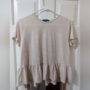 Cropped Stripped Peplum Top